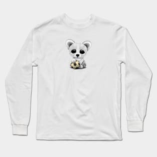 Cute Baby Polar Bear With Football Soccer Ball Long Sleeve T-Shirt